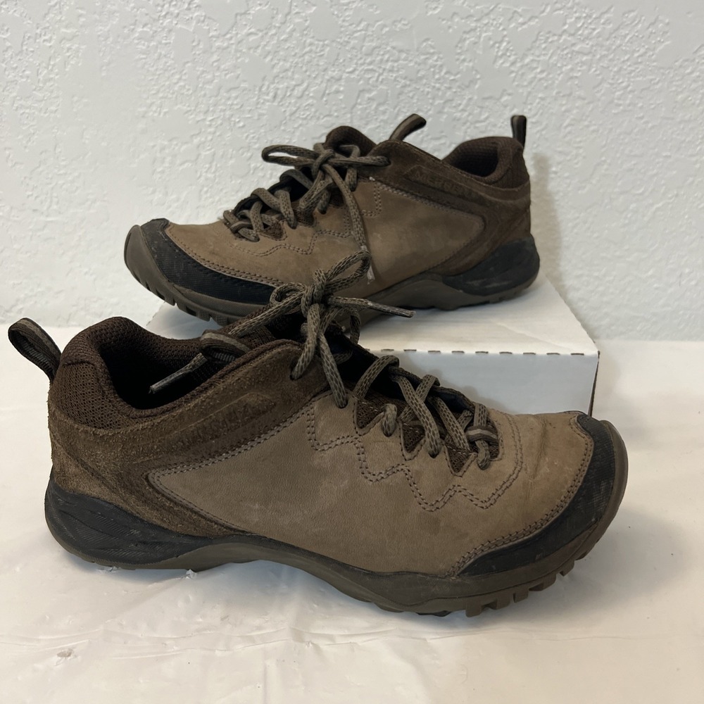 Merrell Siren Traveller Q2 Brown Leather Lace-Up Hiking Shoes 7.5 Womens J19818